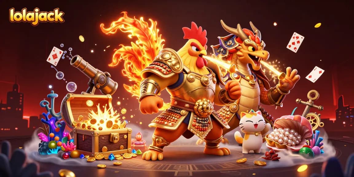 Experience thrilling gameplay at lolajack with an exciting 3D casino adventure illustration.