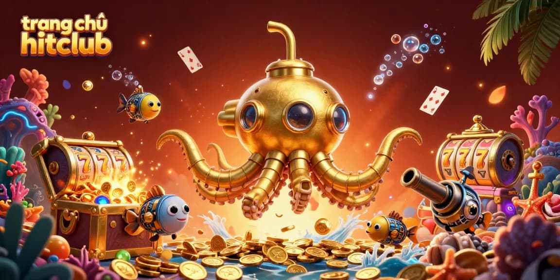 Experience thrilling gameplay on trang chủ hitclub surrounded by golden treasures and vibrant gaming elements.