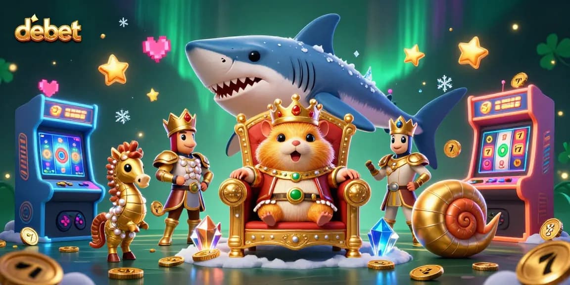 Play exciting slots and games at debet casino with vibrant visuals and engaging characters.
