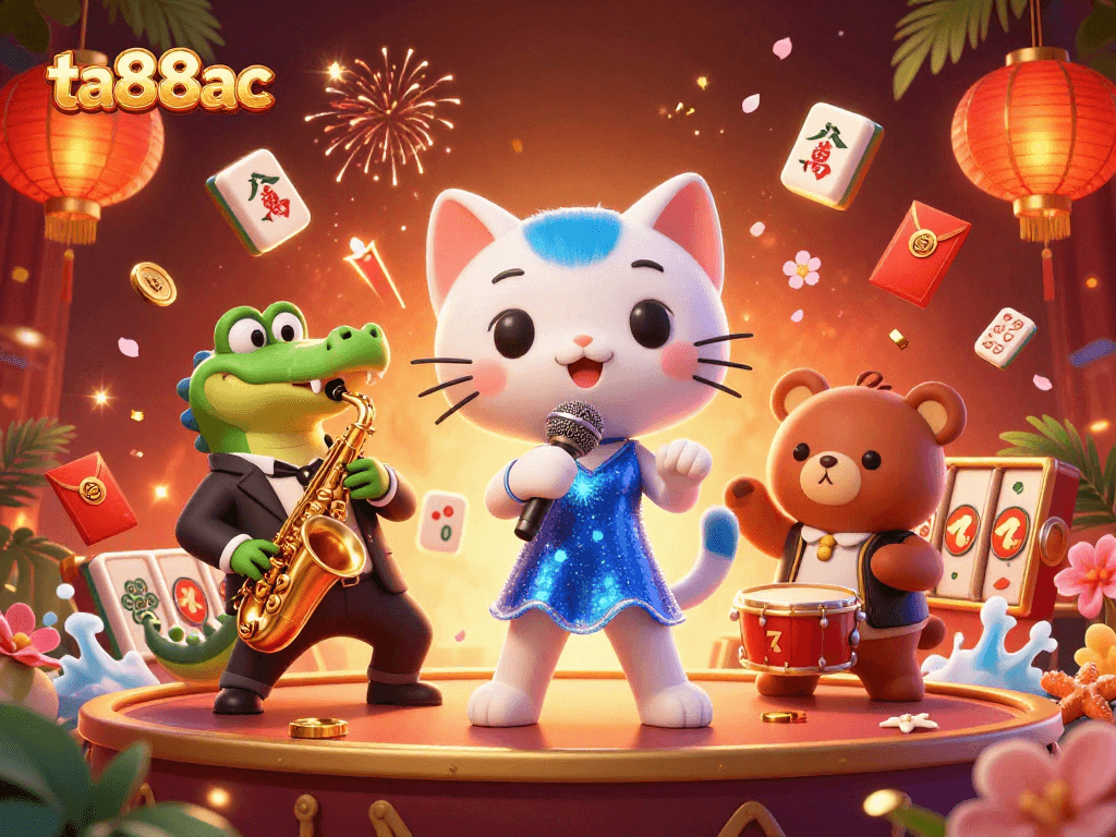 Engage with the lively atmosphere of ta88ac in a vibrant casino scene featuring charming characters!