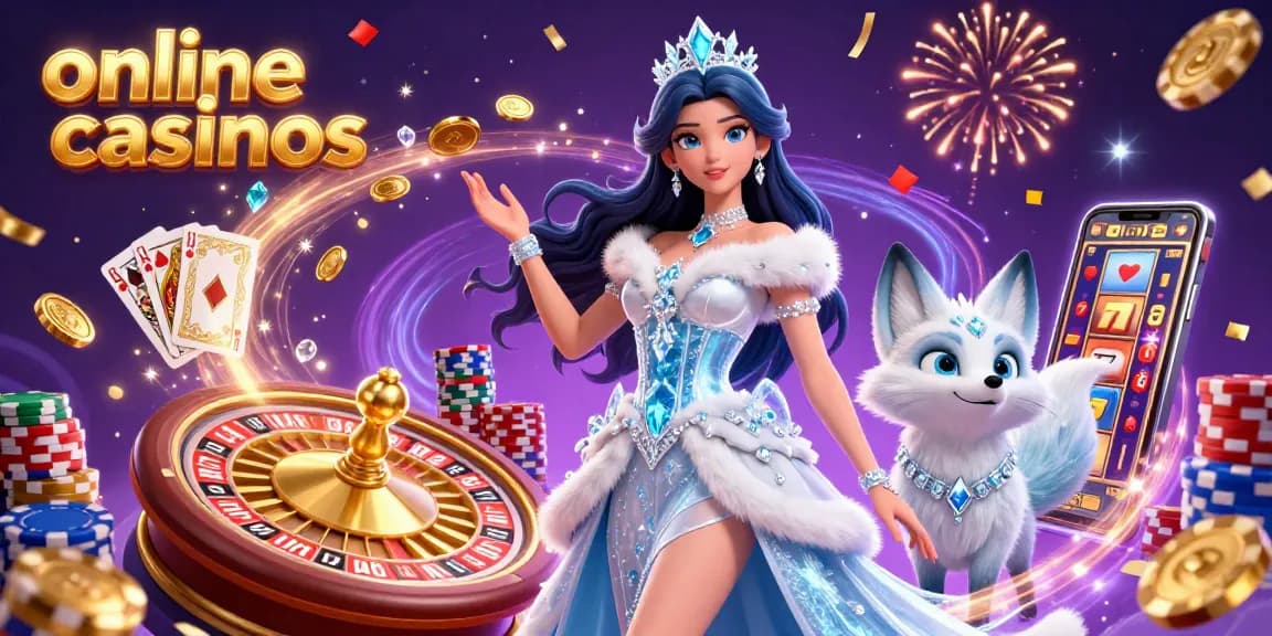 Experience the thrill of online casinos with stunning visuals of a casino-themed illustration.