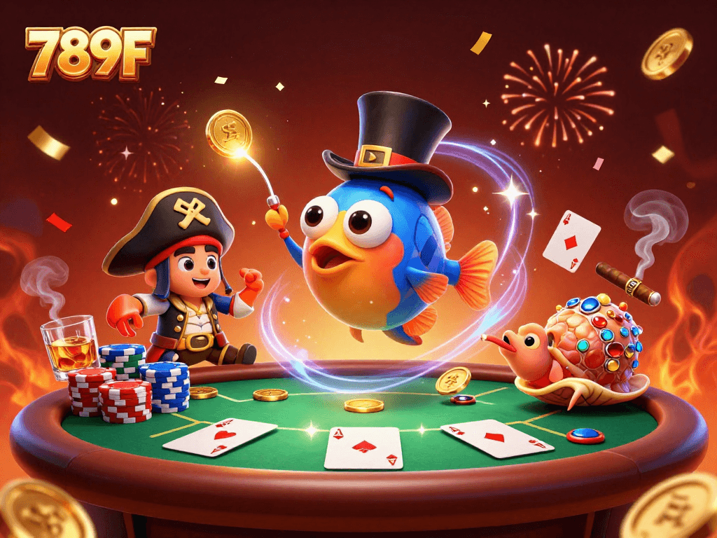 Experience exciting wins at 789F with dynamic gameplay, poker tables, and colorful chips!