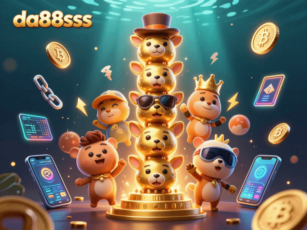 Engage with the thrilling world of da88sss featuring vibrant casino elements and a golden totem character.