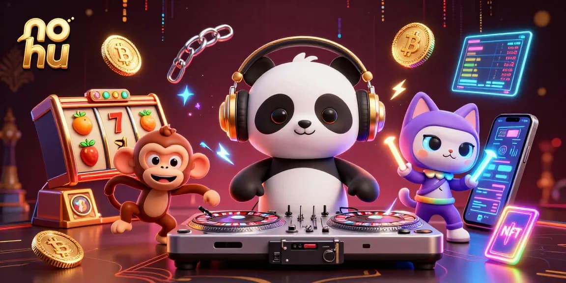 Spin and win big with no hu in this exciting online casino scene featuring lively characters.