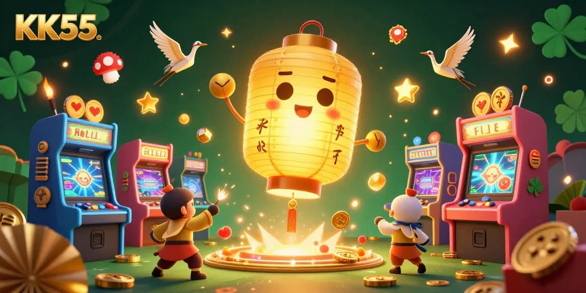 Engage with KK55 through an exciting night market casino experience filled with vibrant gaming and mystical elements.