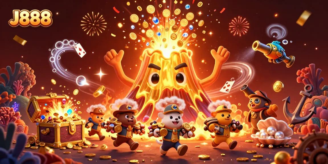 Engage with J888 at the casino featuring a vibrant eruption of treasures and excitement.
