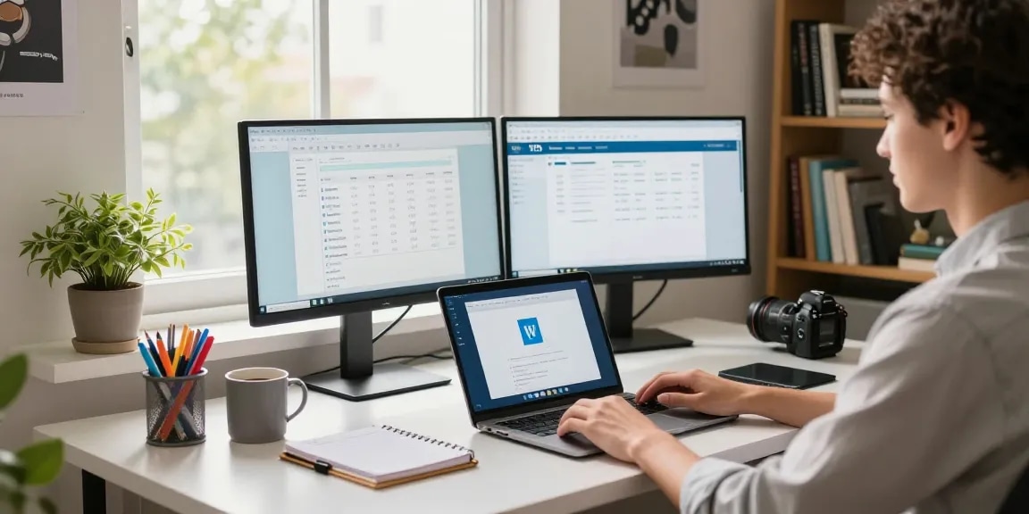 Download WPS Office and enhance your productivity in a modern home office setting.
