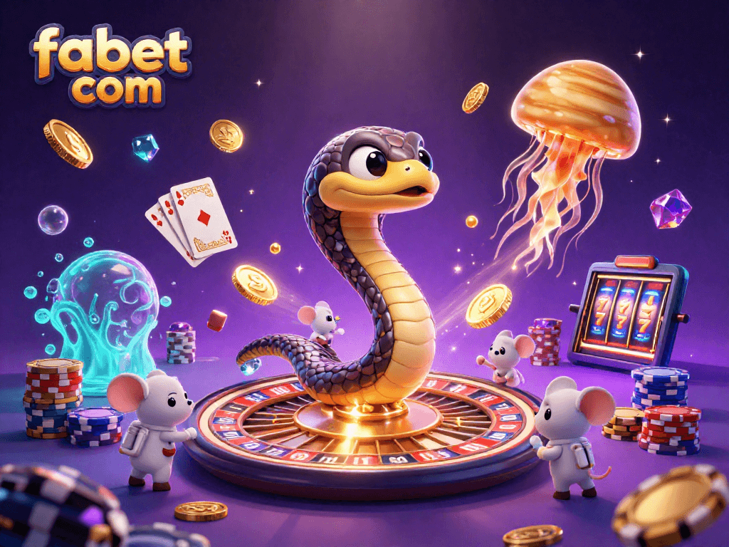 Bet on thrilling experiences at fabet com with this dynamic 3D casino illustration.