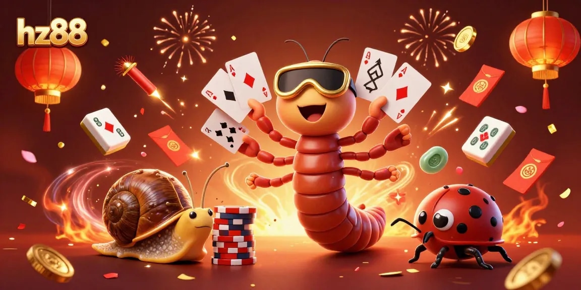 Experience thrilling gameplay with hz88's vibrant casino scene featuring interactive game elements and characters.