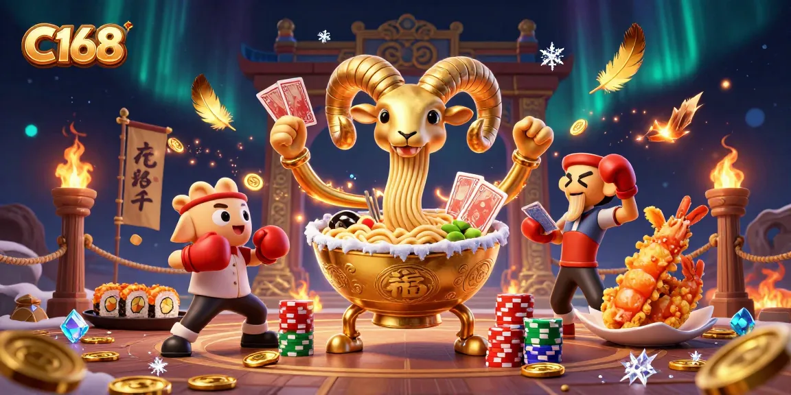 C168 features a vibrant 3D scene with animated casino characters engaging in thrilling card play and chip stacking.