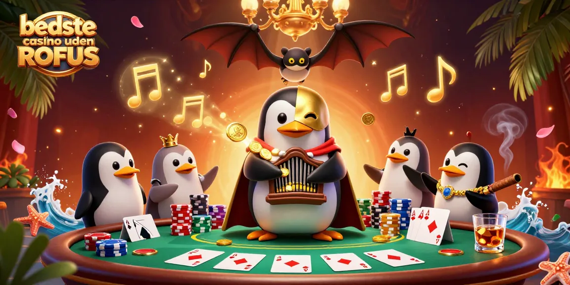 Experience fun at bedste casino uden ROFUS with vibrant 3D characters and casino elements.