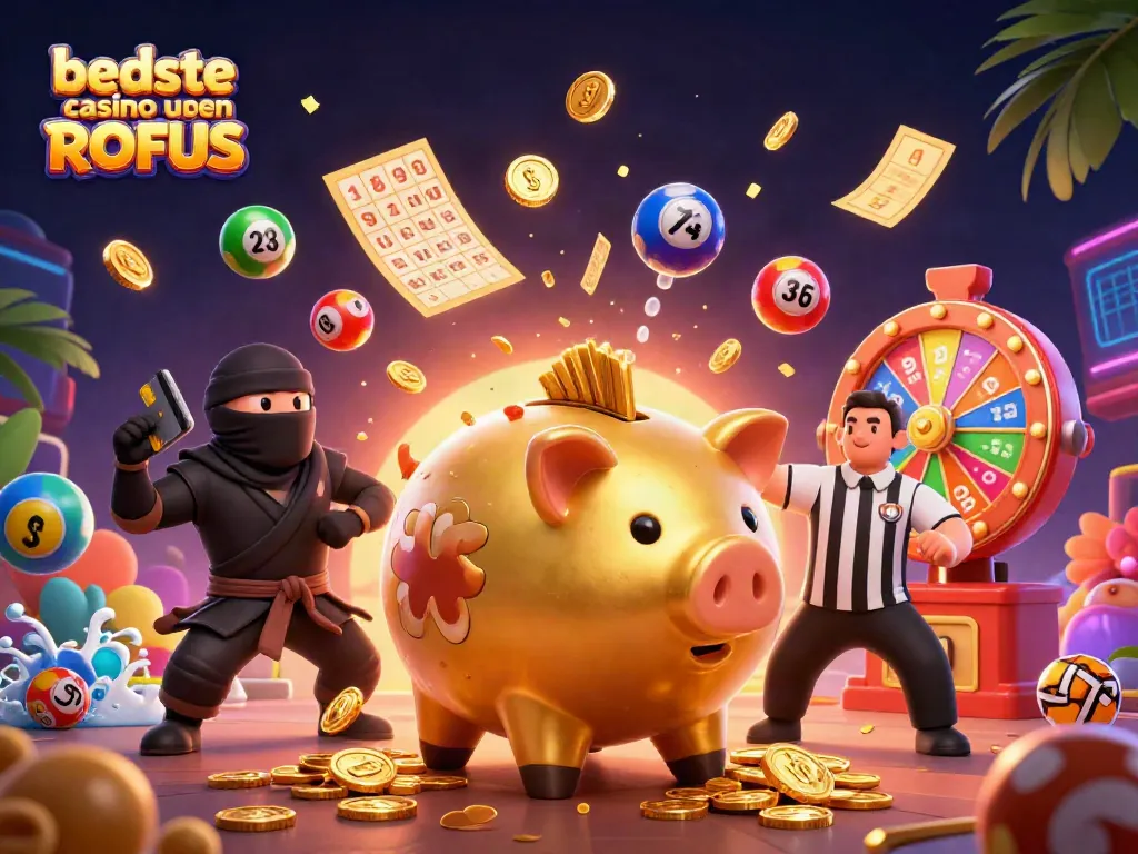 Experience the thrill at bedste casino uden ROFUS with vibrant 3D animation featuring exciting casino elements.