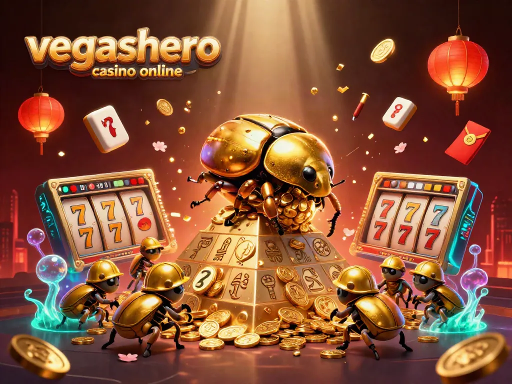 Experience exciting gameplay at vegashero casino online with golden beetles and vibrant game elements.
