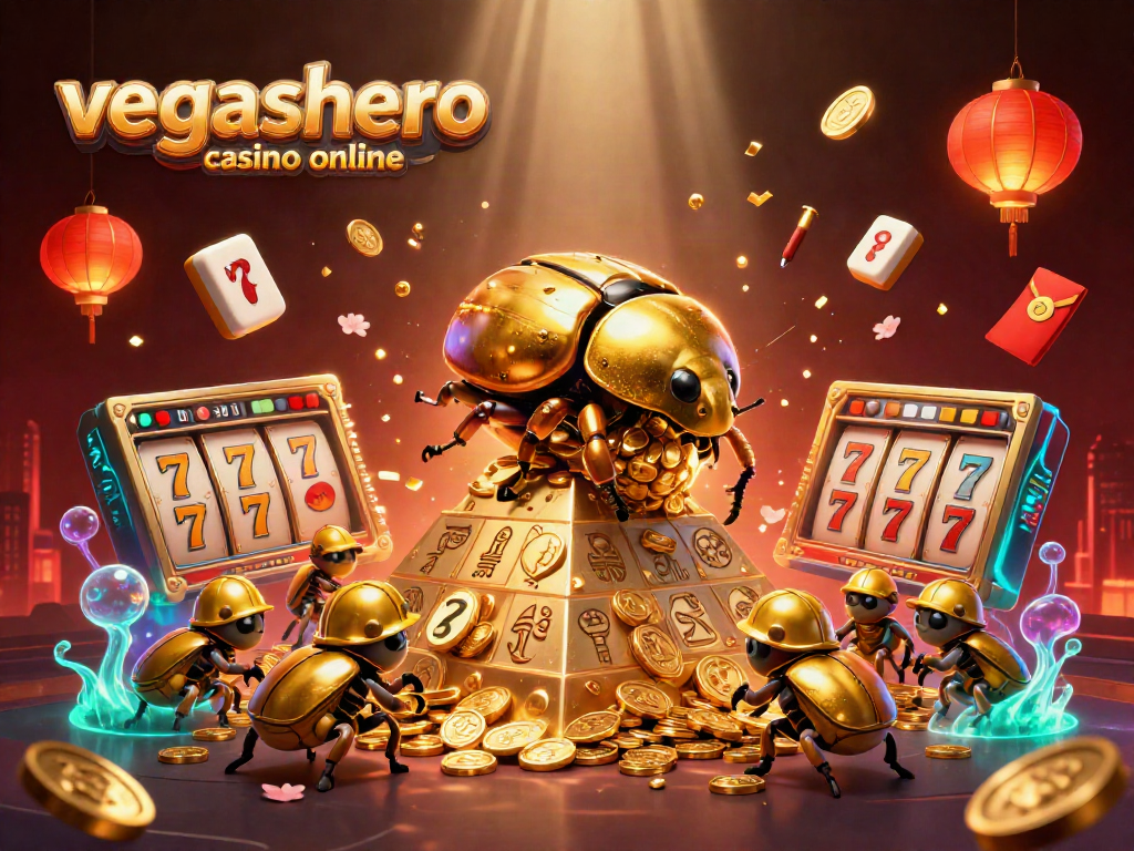 Experience exciting gameplay at vegashero casino online with golden beetles and vibrant game elements.