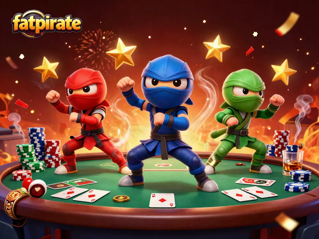 Experience thrilling gameplay at the fatpirate casino with an action-packed poker scene.