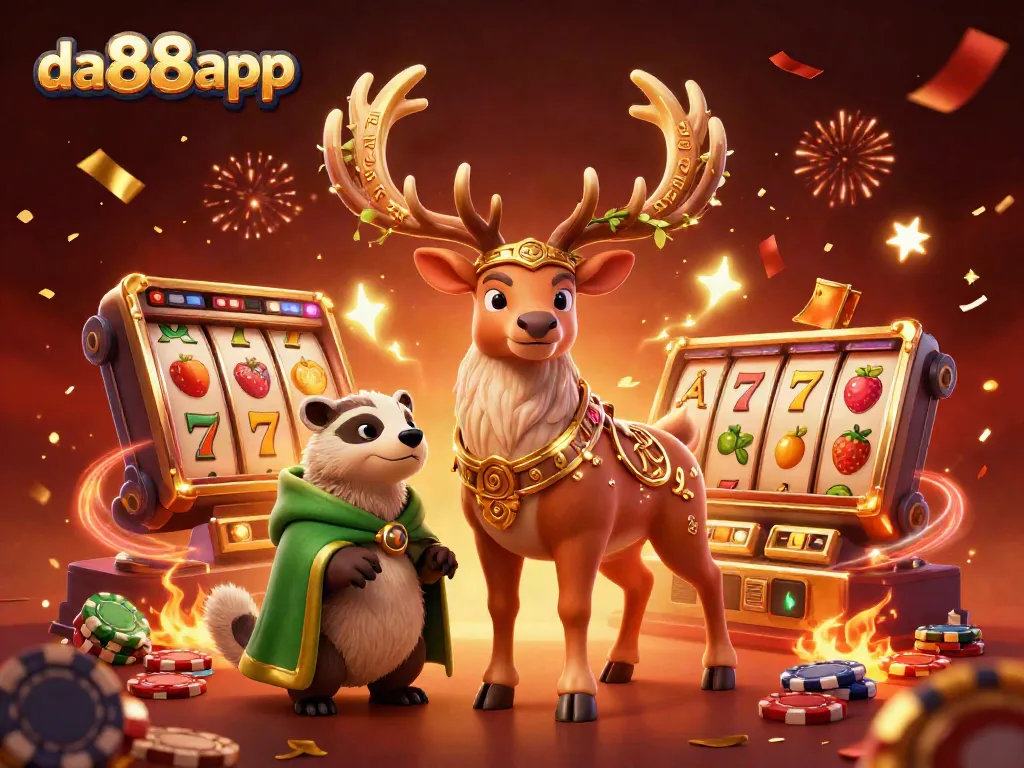 Engage with thrilling gameplay at da88app featuring Celtic druid and vibrant casino elements.