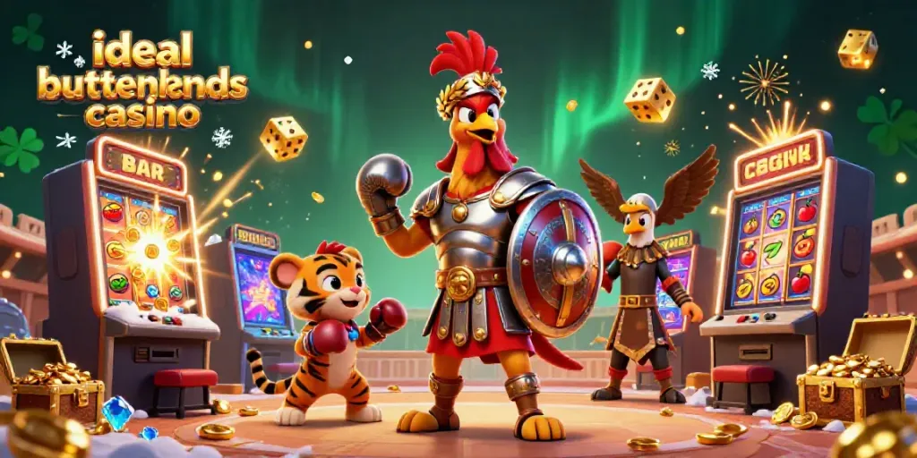 Engage in thrilling games at the ideal buitenlands casino, featuring vibrant symbols and dynamic scenes.