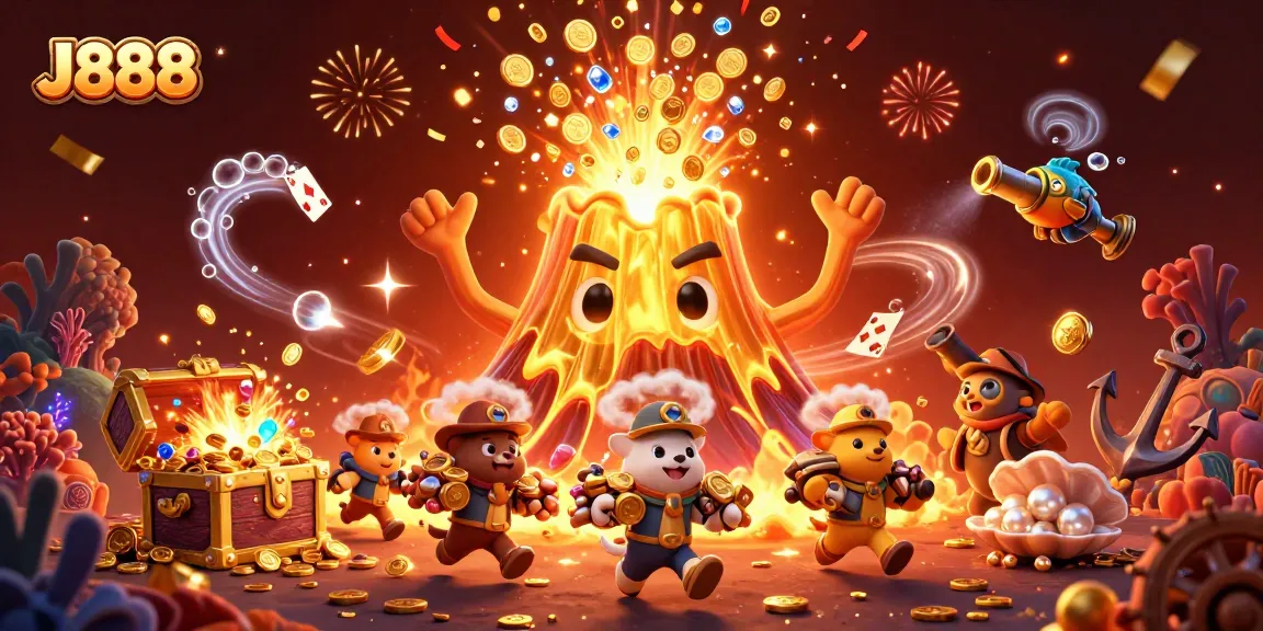 Engage with J888 at the casino featuring a vibrant eruption of treasures and excitement.