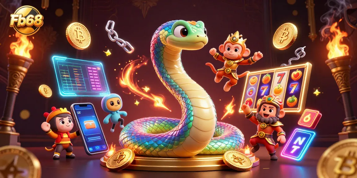Experience engaging gaming action at Fb68 with vibrant slot reels and a playful monkey king.