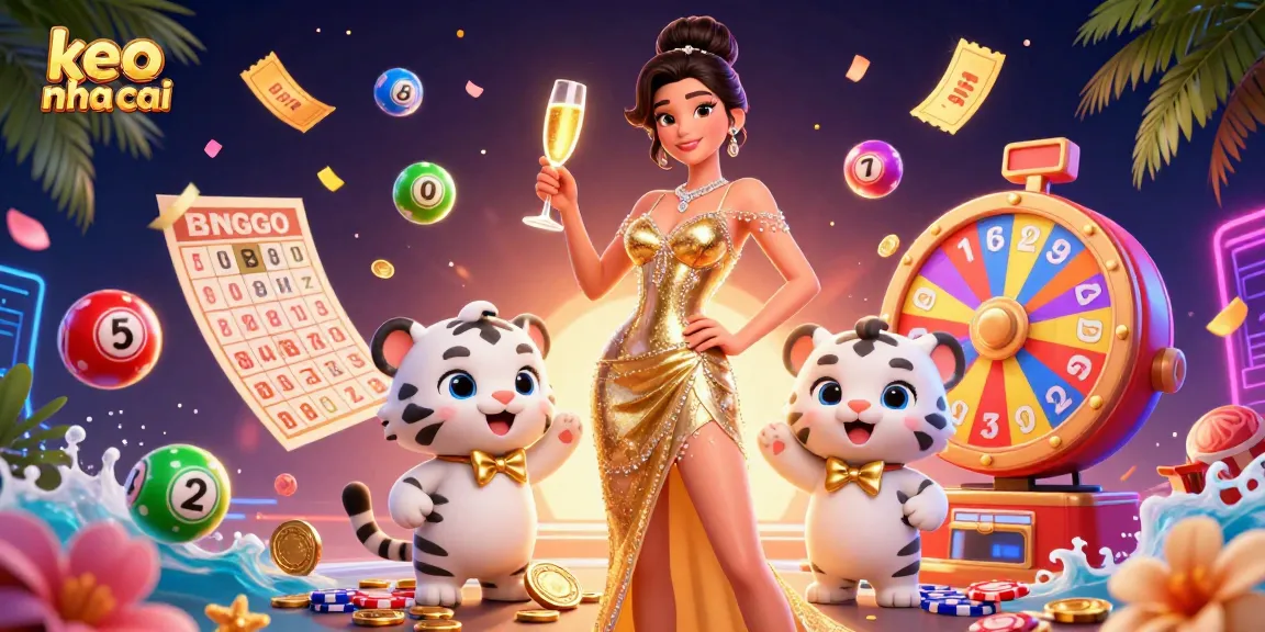 Engage in thrilling gaming adventures with keo nha cai, featuring a glamorous setting and lucky elements.