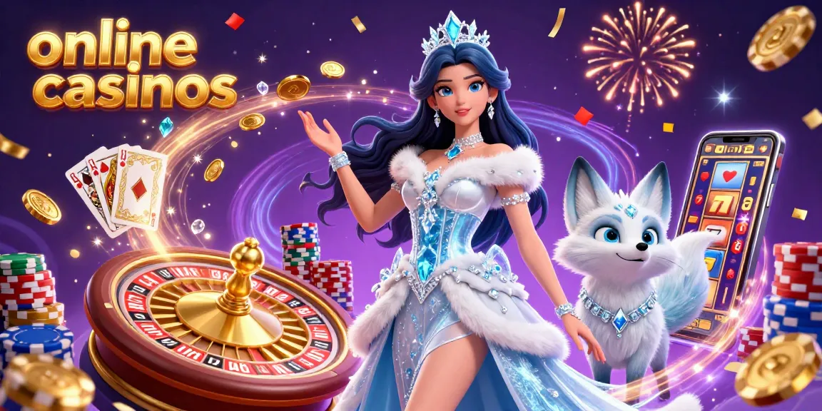 Experience the thrill of online casinos with stunning visuals of a casino-themed illustration.