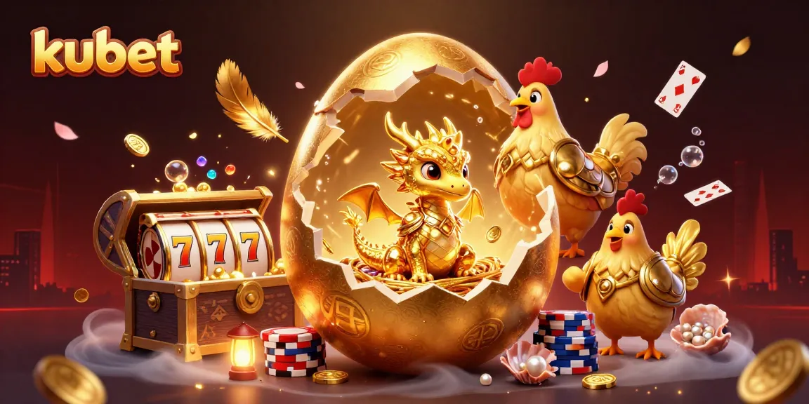 Engage in thrilling gameplay at kubet with a golden dragon guarding valuable poker chips.