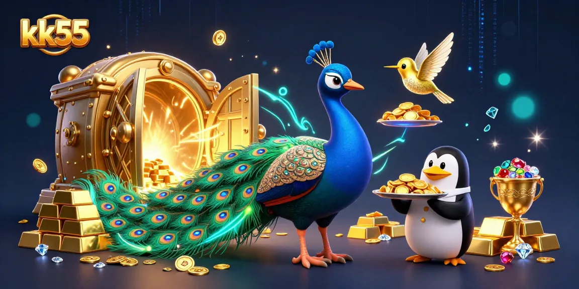 Experience thrilling gameplay at kk55 with dynamic characters amidst a wealth of golden treasures.