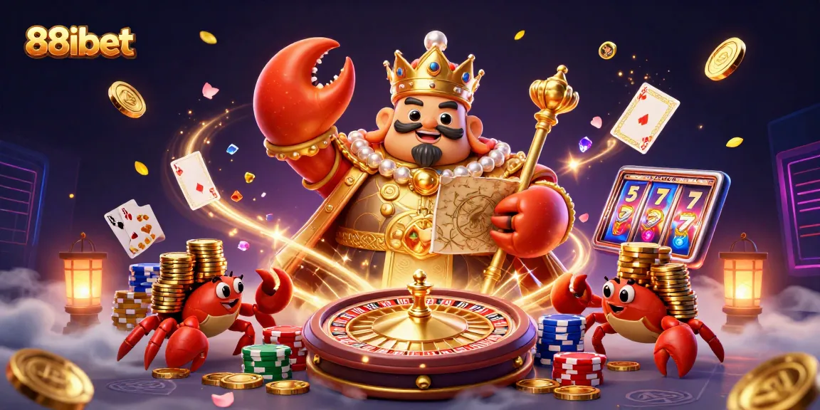 Experience thrilling moments at 88ibet with a vibrant 3D casino scene filled with golden rewards.